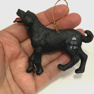 Rick Rowley Black Lab Dog Panting Ornament Made In USA Christmas Holiday